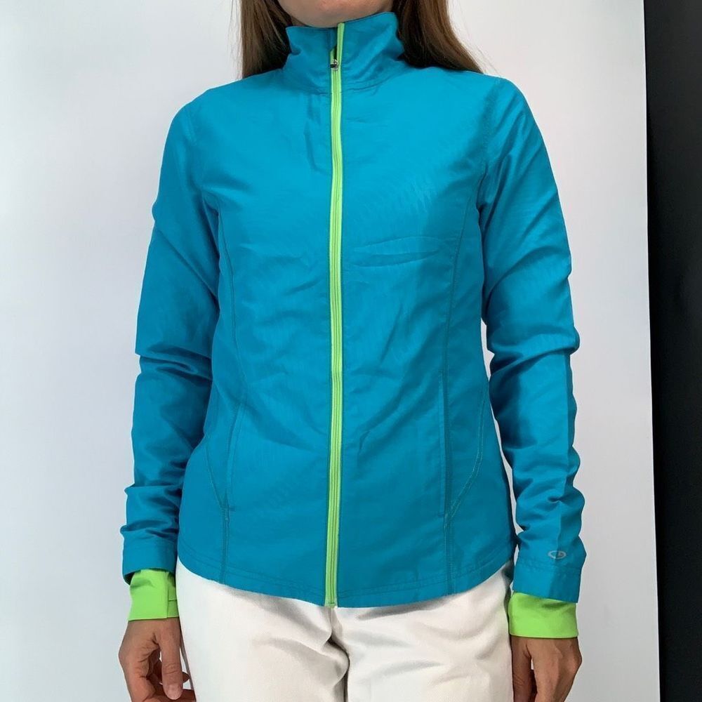CHAMPION blue windbreaker jacket full zip xs womens